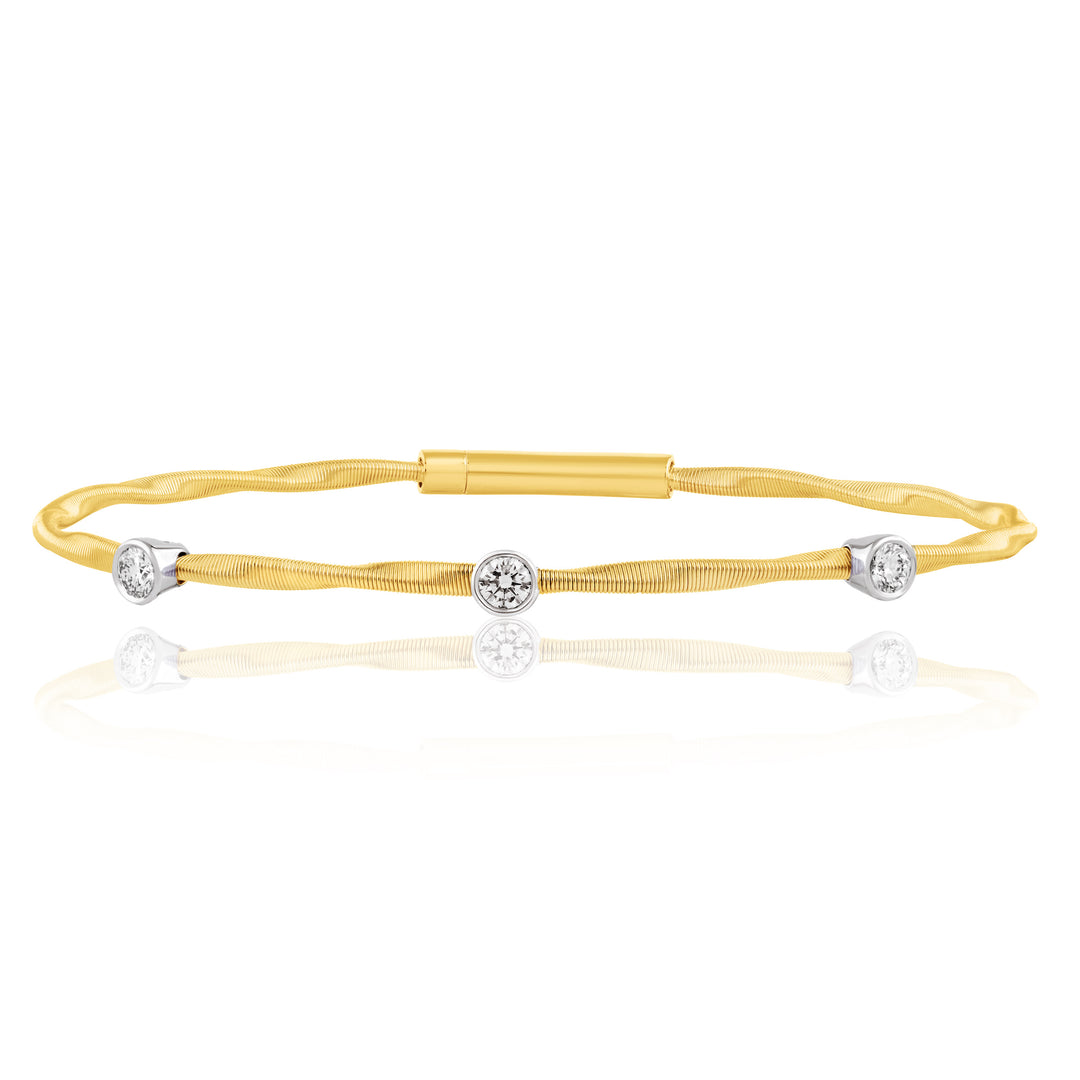 Cassidy Diamonds ? Twisted Wire 3 Stone Diamond Bangle