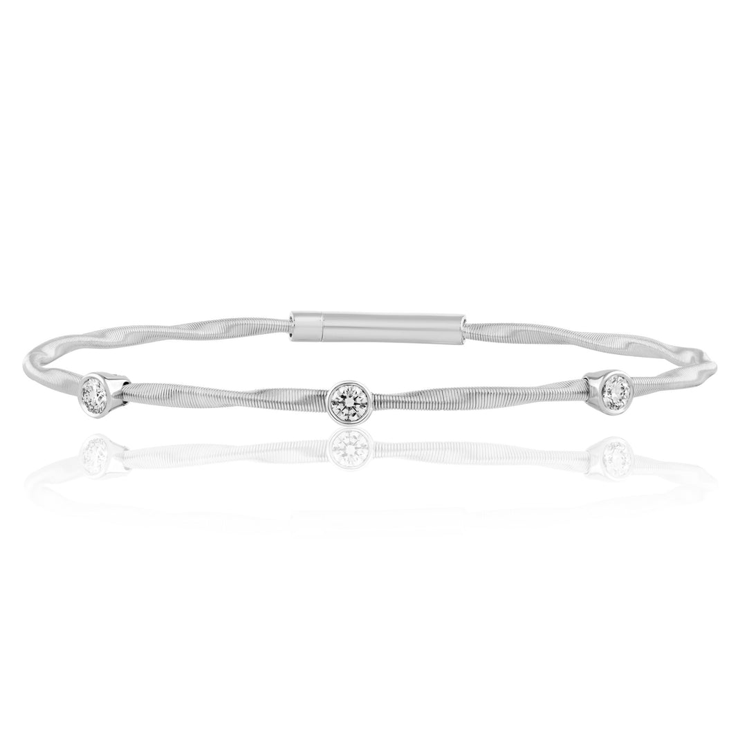 Cassidy Diamonds ? Twisted Wire 3 Stone Diamond Bangle