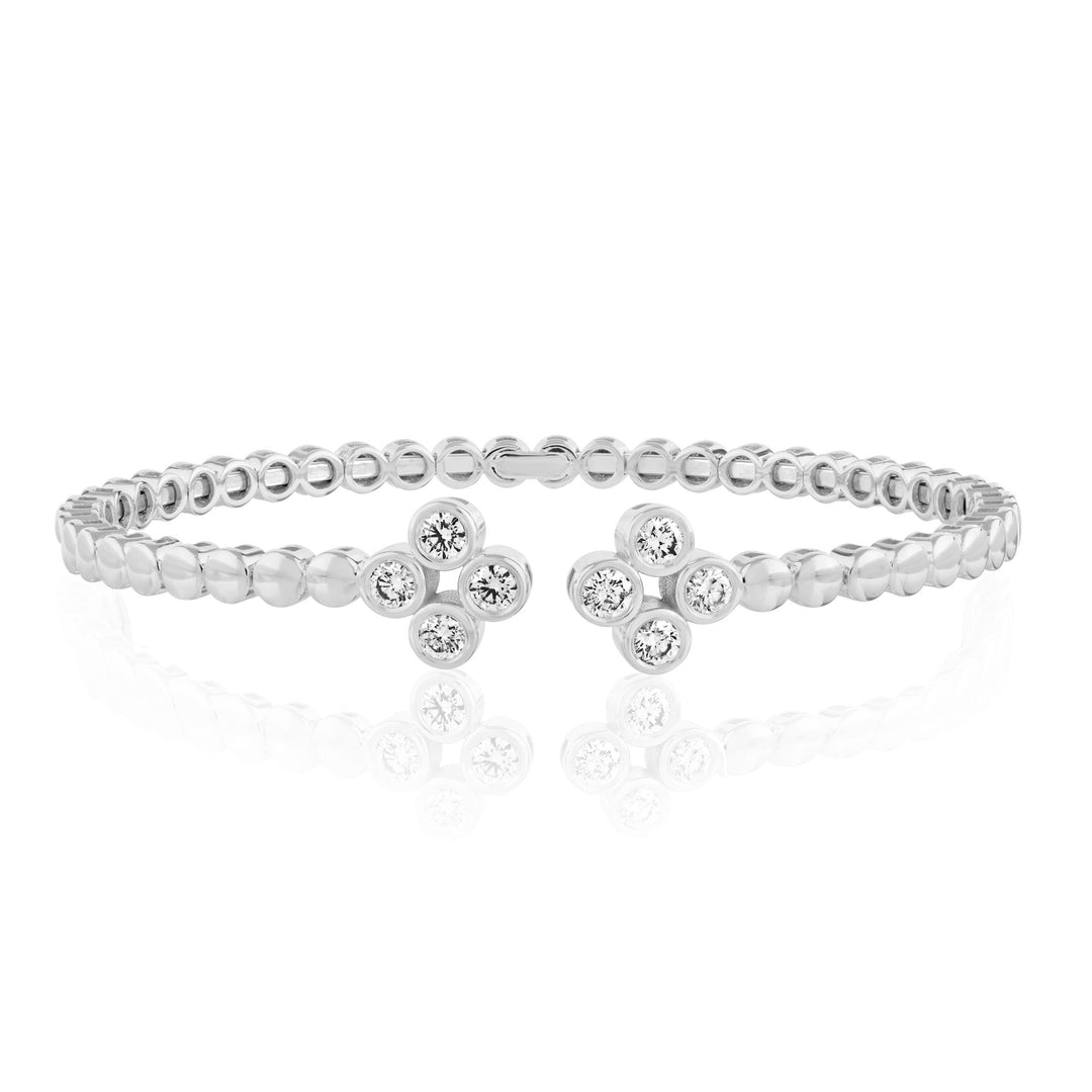 Cassidy Diamonds ? Flower Shaped 8 Stone Open Bangle