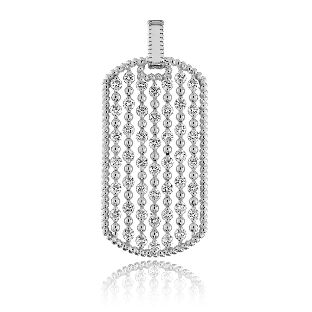 Cassidy Diamonds ? Braided Edge Ball Dog Tag Pendant