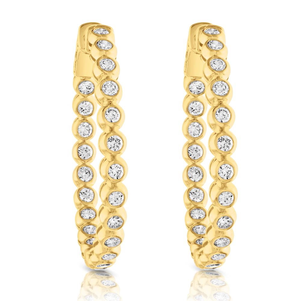 Cassidy Diamonds ? Large 1.25 Diameter Diamond Hoop Earrings