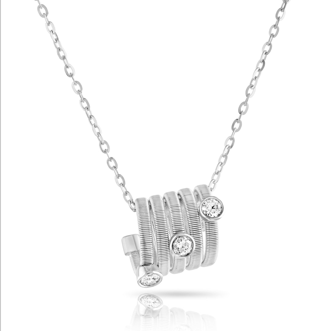 Cassidy Diamonds ? Five Row 3 Stone Tube Necklace